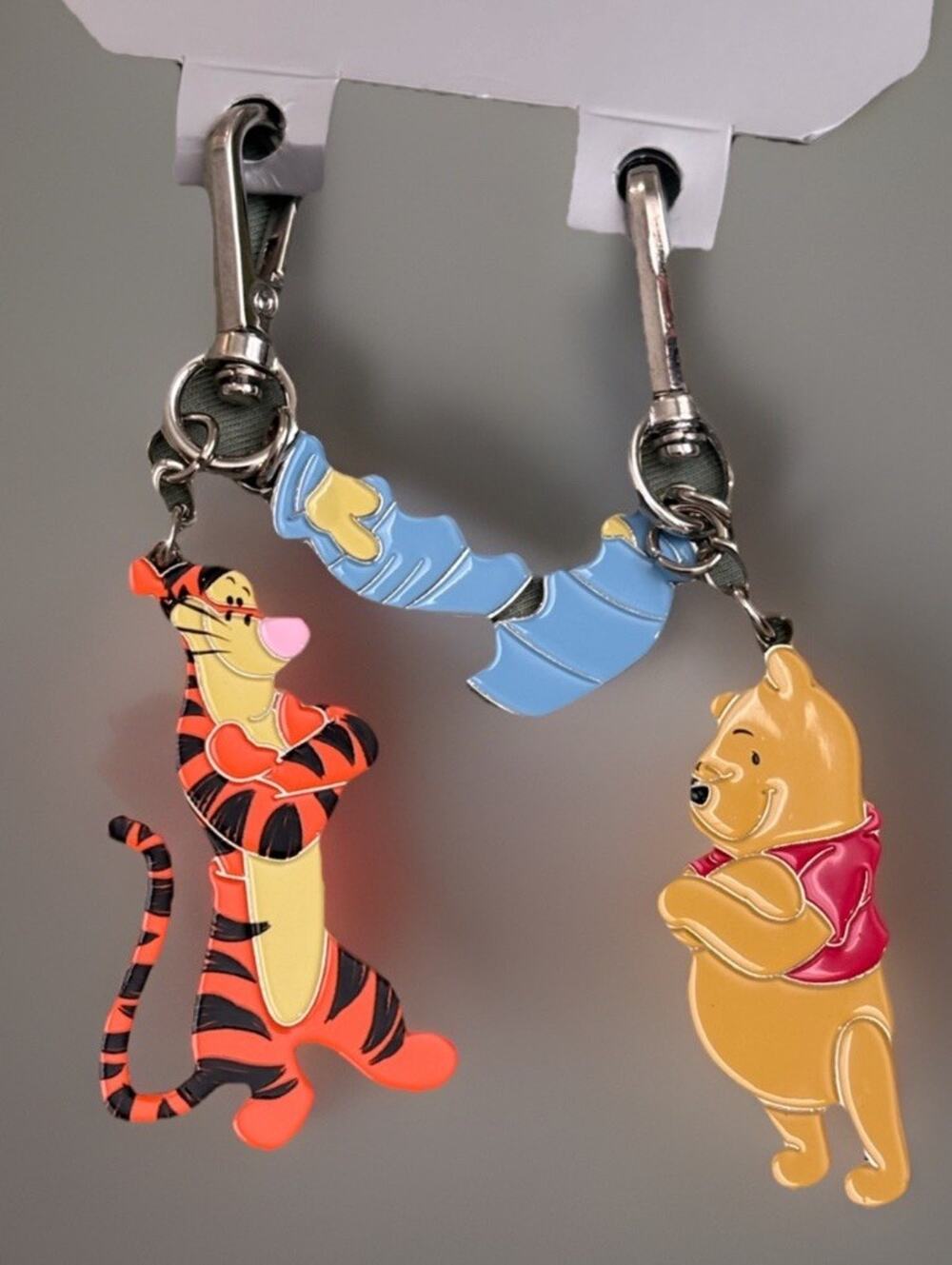 Disney Keychain Set Winnie the Pooh & Tigger Split with Blue Shoe Charm
